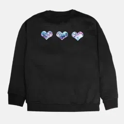 Kiddopanti Kids Black Applique Full Sleeves Sweatshirt-image-30