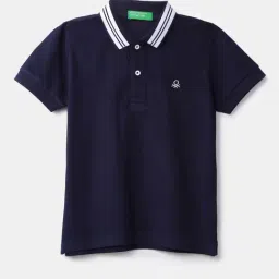 United Colors of Benetton Boys Navy Solid Polo T-Shirt-picture-20