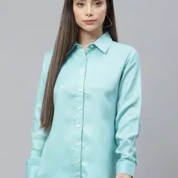 Cottinfab Blue Regular Fit Rayon Shirt-image-41