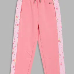 Blue Giraffe Kids Baby Pink Floral Print Joggers-image-33