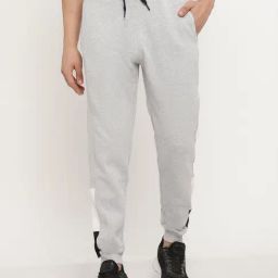 Octave Grey Melange Cotton Regular Fit Trackpants-picture-27