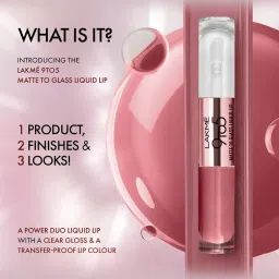 Lakme 9 To 5 Matte To Glass Liquid Lip Brown Sugar - 7.6 ml image 3