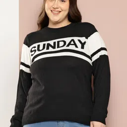 Sztori Plus Size Typography Sweater image 1