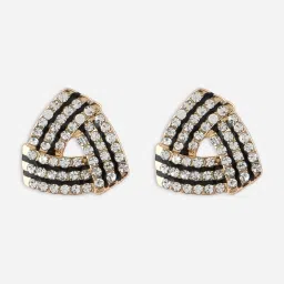 ToniQ Floral Black Stud Earrings for Women image 4