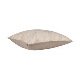 Home Cream-Coloured & Silver-Toned Set of 2 Ethnic Motifs Square Cotton Cushion Covers image 4