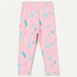Juniors by Lifestyle Girls Light Pink Cotton Blend Printed Leggings-picture-5