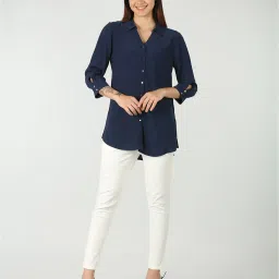 Mustard Navy Regular Fit Shirt image 4