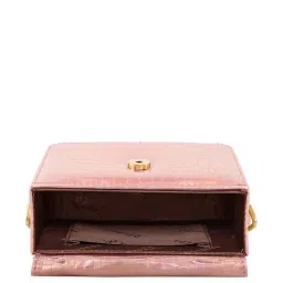 Esbeda Pink Textured Small Sling Handbag image 4