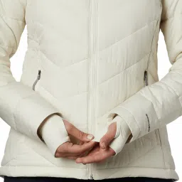 Columbia Off White Logo Print Hooded Jacket image 4