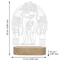 eCraftIndia Blue Acrylic Wedding Design Table Lamp With Rechargeable Battery image 4