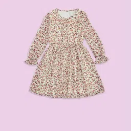 Pantaloons Junior Multicolor Cotton Floral Print Full Sleeves Dress-picture-10