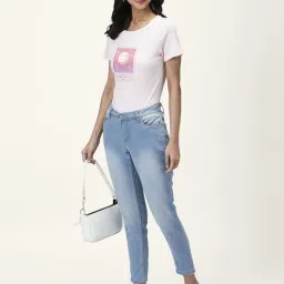 Honey by Pantaloons Pink Cotton Printed T-Shirt image 4