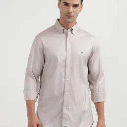 Tommy Hilfiger Grey Cotton Regular Fit Shirt-image-43