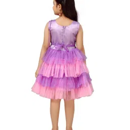 Aarika Kids Purple & Pink Printed Frock & Sling Bag image 2