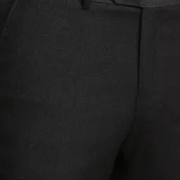 Peter England Black Slim Fit Trousers image 4