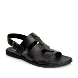 Language Shoes Men's Ethan Black Back Strap Sandals-image-0