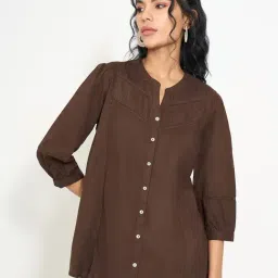Akkriti By Pantaloons Brown Regular Fit Tunic-picture-30