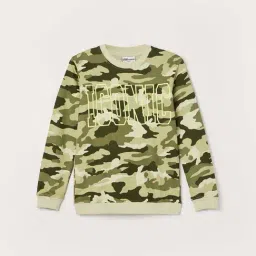 Fame Forever by Lifestyle Boys Olive Cotton Camouflage Full Sleeves Sweatshirt-picture-21