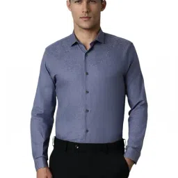 Louis Philippe Blue Cotton Slim Fit Printed Shirt-picture-31