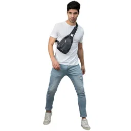 Smith & Blake Black Solid Waist Pouch for Men image 2