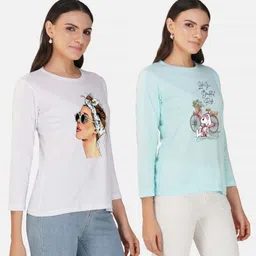 Metronaut Women 2 Printed Bio Finish Applique T-shirt image 3