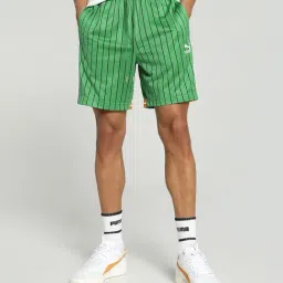 Puma T7 Archive Green Relaxed Fit Striped Sports Shorts-image-45