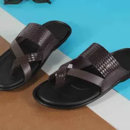 Mochi Brown Cross Strap Sandals-image-19