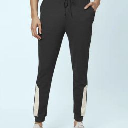 Ajile by Pantaloons Dark Grey Melange Slim Fit Self Pattern Joggers-picture-46