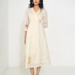 Akkriti By Pantaloons Beige Regular Fit Printed Dress-picture-17