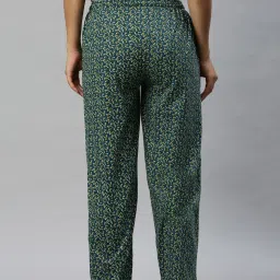 Kryptic Navy & Green Printed Pure Cotton Elasticated Waist Band Regular Fit Pyjamas - Pack of 2 image 2