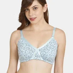 Rosaline by Zivame Blue Printed Non-padded Bra image 1