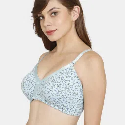 Rosaline by Zivame Blue Printed Non-padded Bra image 3