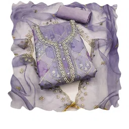 Maroosh Geometric Embroidered Sequinned Organza Unstitched Dress Material-picture-15