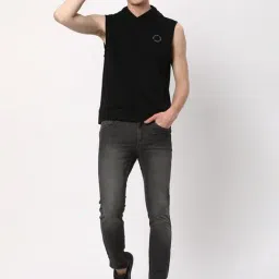 R&B Black Cotton Regular Fit Hooded Jacket image 5