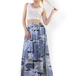 Belle Fille Blue Printed Skirt image 4