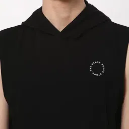 R&B Black Cotton Regular Fit Hooded Jacket image 4