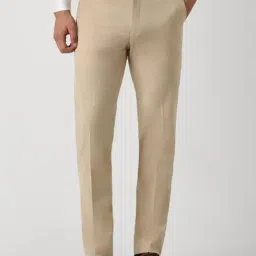 Van Heusen Beige Slim Fit Texture Trousers-picture-23