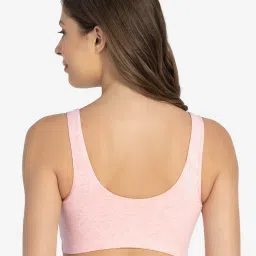 Amante Pink Marl Non Wired Non Padded Sports Bra image 2