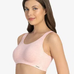 Amante Pink Marl Non Wired Non Padded Sports Bra image 3