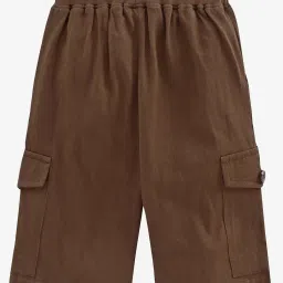 Kiddopanti Kids Brown Solid Cargo Shorts image 2