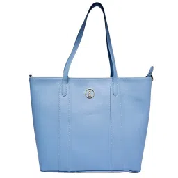 Global Desi Blue Solid Large Tote Handbag image 1