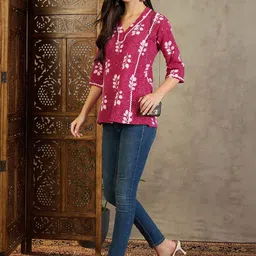 VANSIRI Floral Print Cotton Top image 4