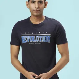 People by Pantaloons Navy Cotton Slim Fit Printed T-Shirt-image-18