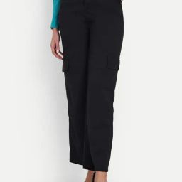 Broadstar Black Relaxed Fit High Rise Cargos-picture-22