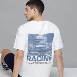 Aeropostale Men Typography Printed Drop-Shoulder Sleeves Pure Cotton T-shirt-image-89