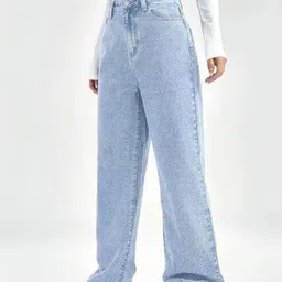 A1TUFF Women Jean Relaxed Fit High-Rise Light Fade Stretchable Jeans image 2