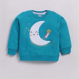 Hopscotch Girls Blue Cotton Sweatshirts-picture-41