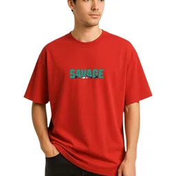 GLOBAL NOMAD Typography Printed Drop-Shoulder Sleeves Pure Cotton Oversized T-shirt-picture-45