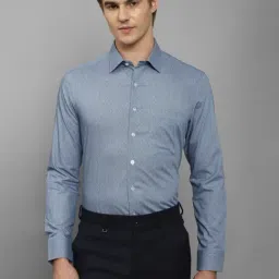 Louis Philippe Blue Cotton Slim Fit Printed Shirt-picture-34