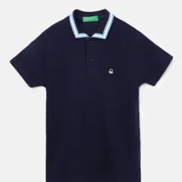 United Colors of Benetton Kids Navy Solid Polo T-Shirt-picture-42